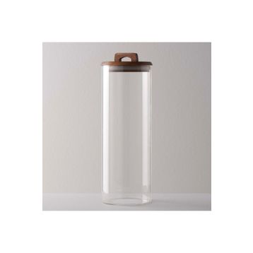 Linens Handle Cam Akasya Kapak 10x10x30 cm Kavanoz