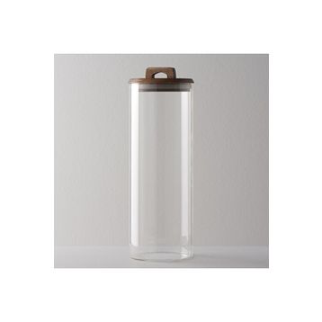 Linens Handle Cam Akasya Kapak 10x10x30 cm Kavanoz