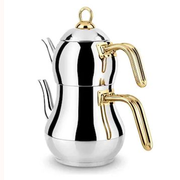 Lines Şahmeran Mini Boy Altın Kulp Çelik Çaydanlık