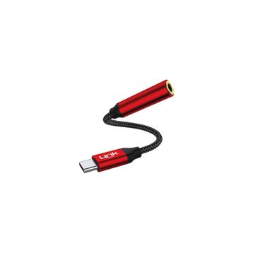 Linktech A195 Type-C 3.5 mm Jack Kırmızı Kulaklık Dönüştürücü