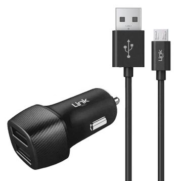 Linktech C491 2.4A 2X USB Araç Şarj Aleti ve Micro USB Kablo Set