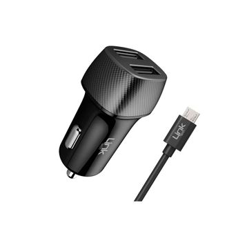 Linktech C491 2.4A 2X USB Araç Şarj Aleti ve Micro USB Kablo Set