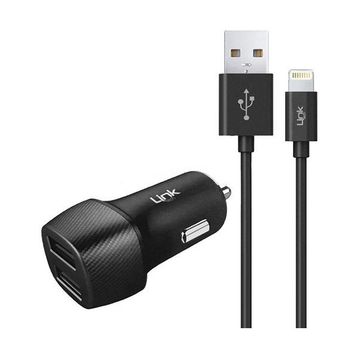 Linktech C492 2.4A 2x USB Araç Şarj Aleti ve Lightning USB Kablo Set