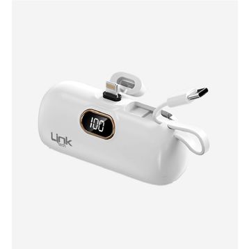 Linktech EP54 Strong Eco Friendly Lightning 4800 mAh Lityum Polimer Beyaz Mini Powerbank