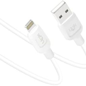 Linktech K449 1 mt 2.4A Beyaz Strong Lightning USB Data Şarj Kablosu