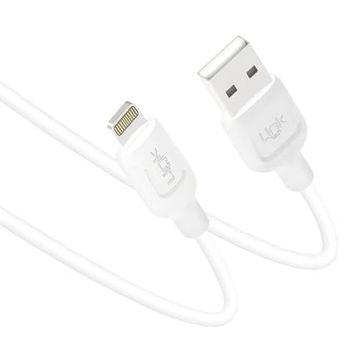Linktech K449 1 mt 2.4A Beyaz Strong Lightning USB Data Şarj Kablosu