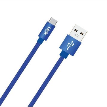 Linktech K552 Type-C Örgü Metal Başlı 1 mt Şarj ve Data Kablosu