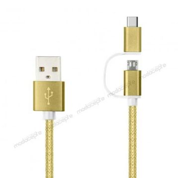 Linktech K556 2in1 Micro USB + Type-C 1.2 mt Şarj ve Data Kablosu