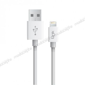 Linktech K559 2.4A 1 mt Beyaz Lightning Şarj ve Data Kablosu