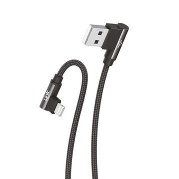 Linktech K593 3A 1.5 mt Safe İph Lightning 90 Derece Data/Şarj Kablosu