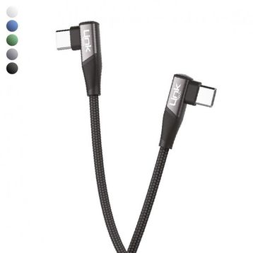 Linktech K595 Safe 60W 1.5 m Type-C-Type-C 90 Derece Data Şarj Kablosu