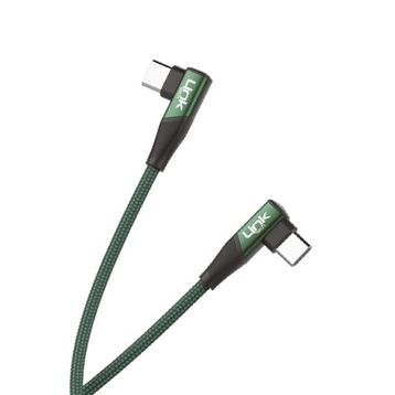 Linktech K595 Safe 60W 1.5 m Type-C-Type-C 90 Derece Data Şarj Kablosu