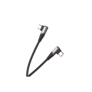 Linktech K595 Safe Siyah 60W 1.5 mt Type-C-Type-C 90 Derece Data Şarj Kablosu
