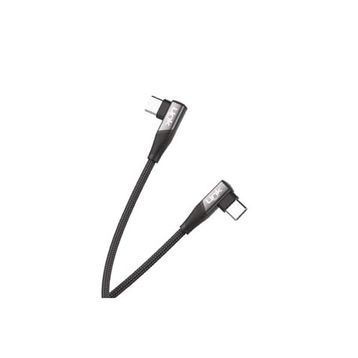 Linktech K595 Safe Siyah 60W 1.5 mt Type-C-Type-C 90 Derece Data Şarj Kablosu