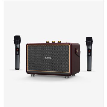Linktech M407 Premium Kahverengi Mikrofonlu 50 W Retro Bluetooth Hoparlör