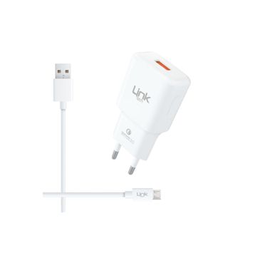 Linktech T441 12W 2.4A QC3.0 Hızlı Şarj Aleti ve Micro USB Kablo Set