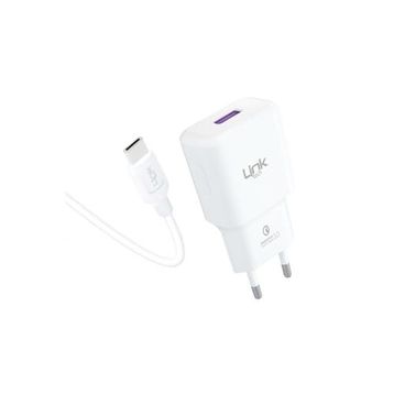 Linktech T443E QC 3.0A Strong 18W Şarj Aleti ve Type-C USB Kablo Seti