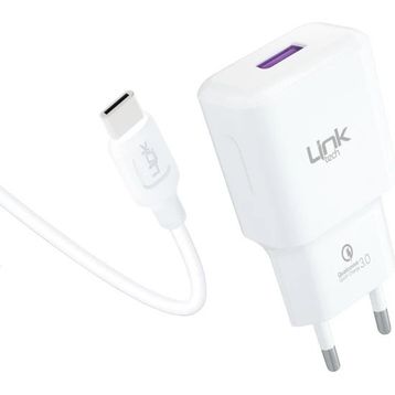 Linktech T443E QC 3.0A Strong 18W Şarj Aleti ve Type-C USB Kablo Seti