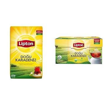 Lipton 1 kg Doğu Karadeniz Dökme Çay + 100'lü Demlik Süzen Poşet Bergamot Aromalı Siyah Çay