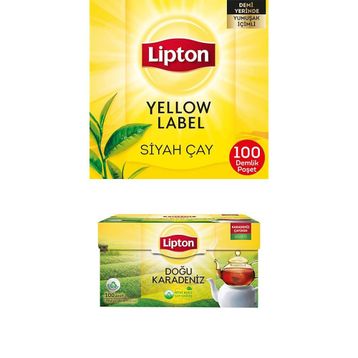 Lipton 100'lü Yellow Label Demlik Poşet Siyah Çay + 100'lü Doğu Karadeniz Demlik Süzen Poşet Bergamot Aromalı Siyah Çay