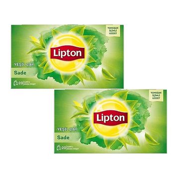 Lipton Yeşil Çay Sade Bitki Çayı 2'li Paket