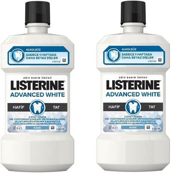 Listerine 2x1000 ml Advanced White Hafif Tat