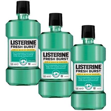 Listerine 3x500 ml Fresh Burst Ferah Nane Ağız Bakım Suyu