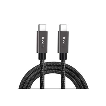 LivX Force 100 W USB-C to USB-C 3.1 Gen2 10 Gbps 4K 60 Hz 2 mt Örgülü Hızlı Şarj Data ve Görüntü Kablosu