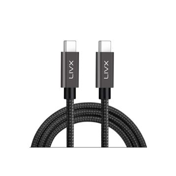 LivX Force 100 W USB-C to USB-C 3.1 Gen2 10 Gbps 4K 60 Hz 2 mt Örgülü Hızlı Şarj Data ve Görüntü Kablosu