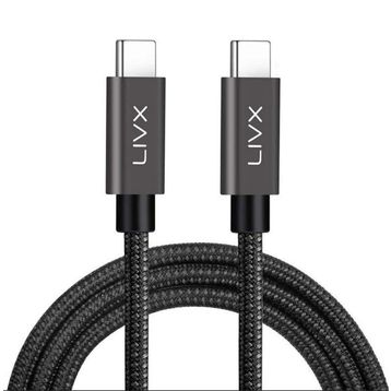 LivX Force 100 W USB-C to USB-C 3.1 Gen2 10 Gbps 4K 60 Hz 2 mt Örgülü Hızlı Şarj Data ve Görüntü Kablosu