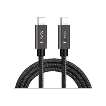 LivX Force GN-03 100W Usb-C To Usb-C 3.1 Gen2 10 Gbps 4K 60Hz 50 cm Örgülü Hızlı Şarj Data ve Görüntü Kablosu