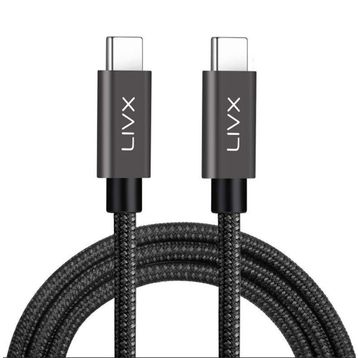 LivX LVA-TCT Solid 100W 5A Type C To 2 mt Space Gray Data Kablosu