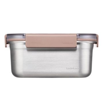Locknlock Paslanmaz Çelik 1.5 lt - Kahverengi Dörtgen Kilitli Fırın & Saklama Kabı