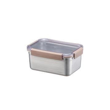 Locknlock Paslanmaz Çelik 1.5 lt - Kahverengi Dörtgen Kilitli Fırın & Saklama Kabı