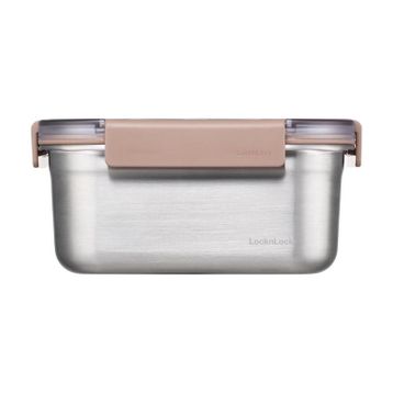 Locknlock Paslanmaz Çelik 1.5 lt - Kahverengi Dörtgen Kilitli Fırın & Saklama Kabı