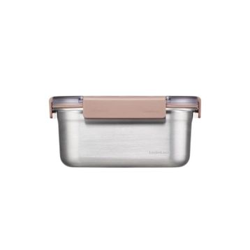 Locknlock Paslanmaz Çelik 1.5 lt - Kahverengi Dörtgen Kilitli Fırın & Saklama Kabı