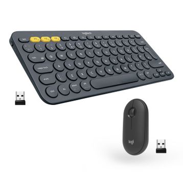 Logitech K380 920-007586 Bluetooth Klavye+M350 Pebble 910-005718 Siyah Mouse