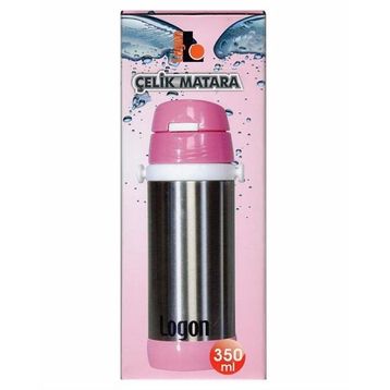 Logon LGI015 Pembe 350 ml Çelik Pipetli Matara