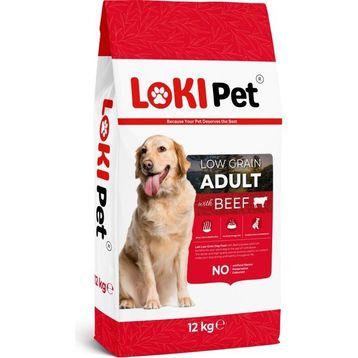 Loki Pet Düşük Tahıllı Sığırlı 12 kg Yetişkin Kuru Köpek Maması