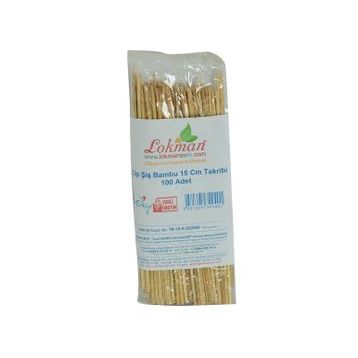 LokmanAvm 15 cm 100'lü Çöp Şiş Bambu Şişleri