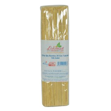 LokmanAvm 25 cm 100'lü Çöp Şiş Bambu Şişleri