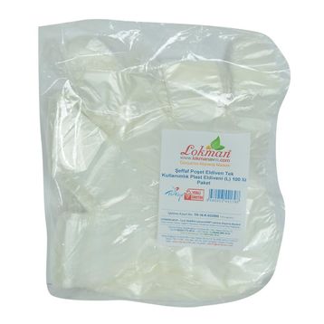 LokmanAvm Şeffaf Poşet Eldiven Tek Kullanımlık 100'lü Plast Eldiveni