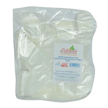 LokmanAvm Şeffaf Poşet Eldiven Tek Kullanımlık 100'lü Plast Eldiveni