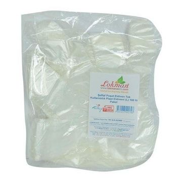 LokmanAvm Şeffaf Poşet Eldiven Tek Kullanımlık 100'lü Plast Eldiveni