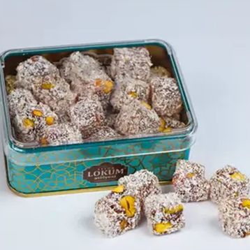 Lokum Atölyesi 150 gr Hindistan Cevizli Çifte Kavrulmuş Antep Fıstıklı Mini Lokum