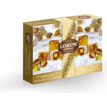 Lokum Atölyesi 350 gr Duble Kavrulmuş Antep Fıstıklı Lokum