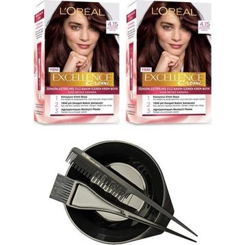 L'Oréal Paris Excellence 4.15 2 Adet Saç Boyası+Saç Boyama Seti