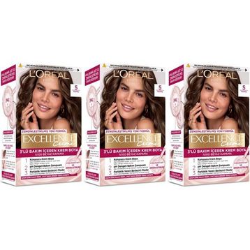 L'Oréal Paris Excellence 5 Kahve 3'lü Saç Boyası