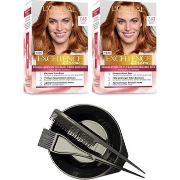 L'Oréal Paris Excellence 7.43 2 Adet Saç Boyası+Saç Boyama Seti