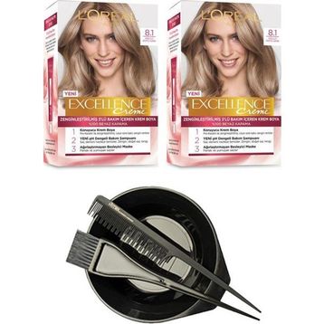 L'Oréal Paris Excellence 8.1 2 Adet Saç Boyası+Saç Boyama Seti